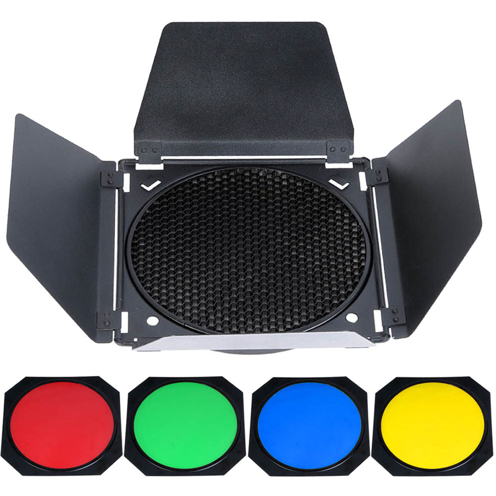 Godox Barndoor With Grid & Colour Filter Set 