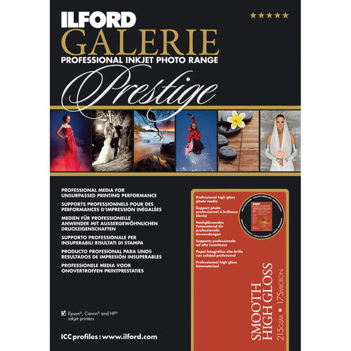 ILFORD Smooth High Gloss A3+ 215gsm 175 micron - 7mil 25 Sheets
