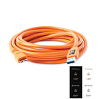 TetherPro USB 3.0 Male Type-A to USB 3.0 Micro-B 15'/4.6m in Orange Hi-ViS  Tether Tools