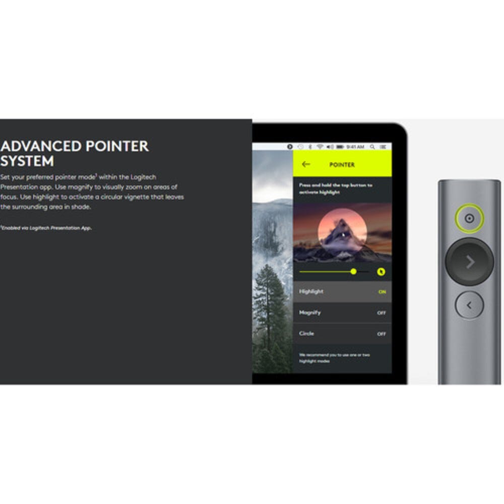 Logitech Spotlight Wireless Presentation Remote (Slate)