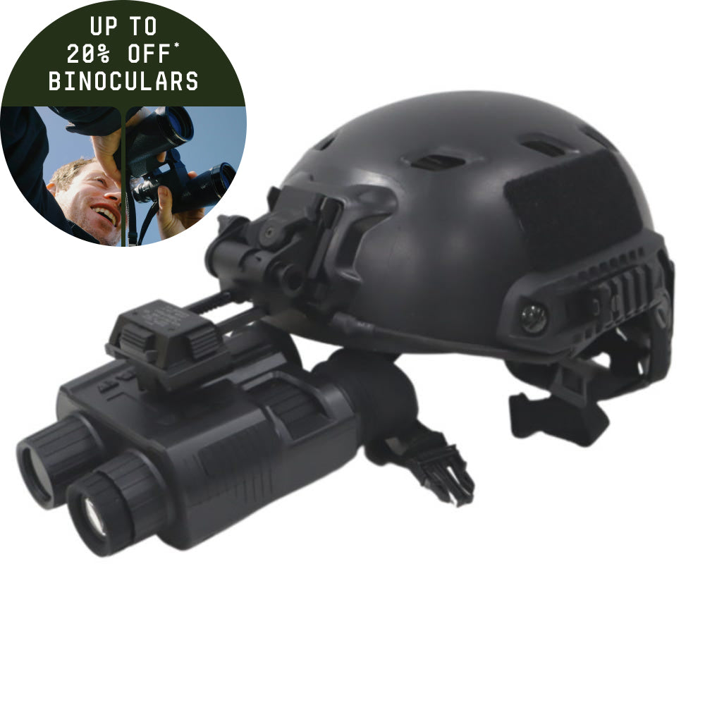 Midnight Optics Explorer Binoculars w/ Helmet Kit