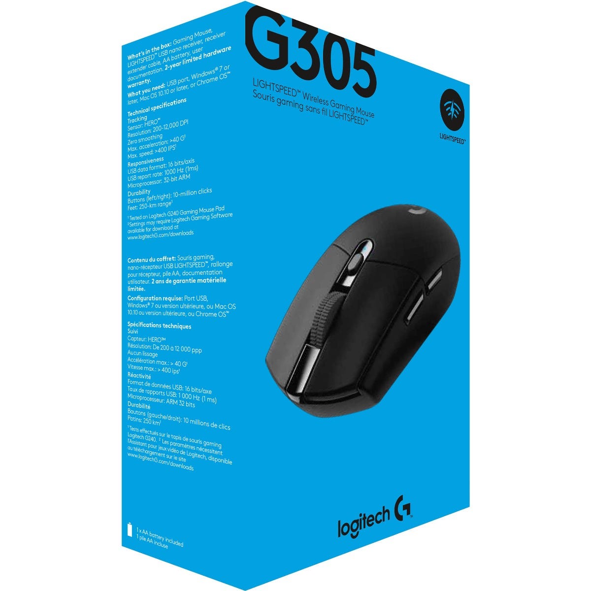 Logitech G305 Lightspeed Wireless Gaming Mouse (Black)