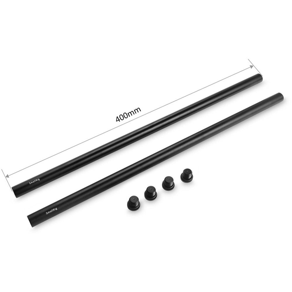 SmallRig 15mm Black Aluminum Alloy Rod (M12-400mm / 16in) (2pcs) 1054 