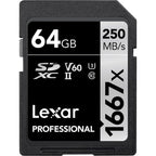 Lexar Professional 1667x SDXC UHS-II SD Card - 64GB