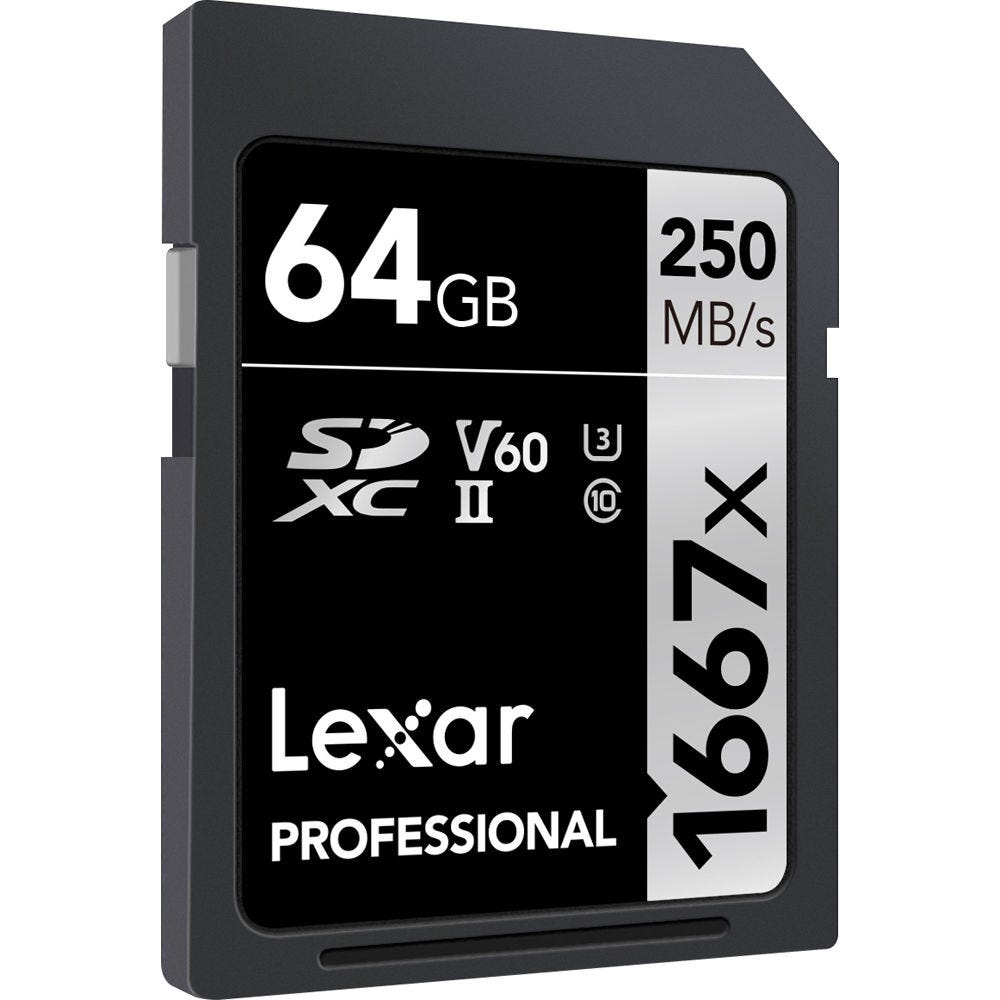 Lexar Professional 1667x SDXC UHS-II SD Card - 64GB