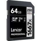 Lexar Professional 1667x SDXC UHS-II SD Card - 64GB