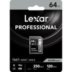 Lexar Professional 1667x SDXC UHS-II SD Card - 64GB