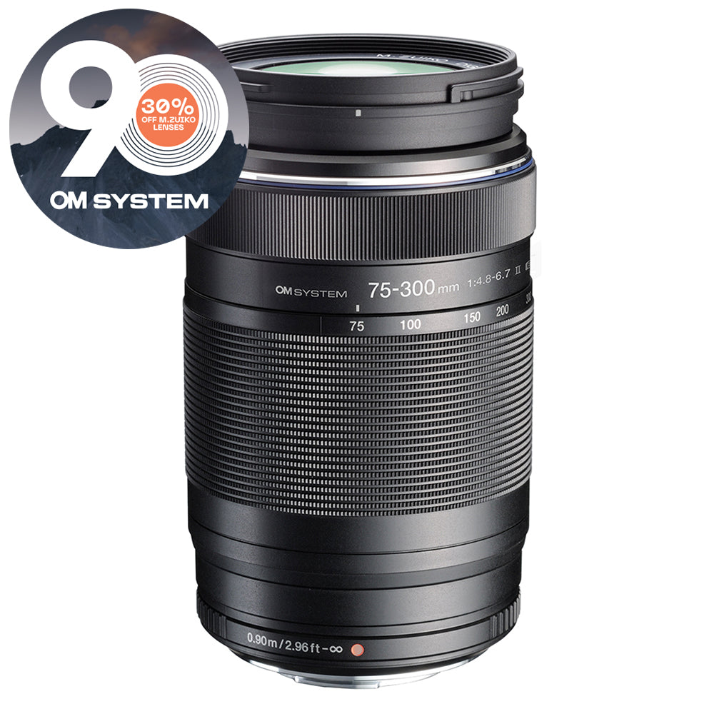 OM System 75-300mm II f/4.8-6.7 Lens - Black