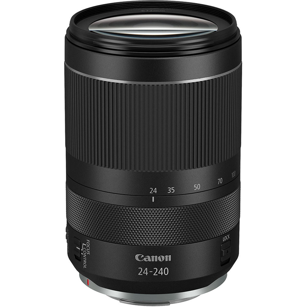 Canon RF 24-240mm f/4-6.3 IS USM Lens featuring Nano USM, Dynamic IS and round 7-bladed aperture for smooth bokeh.