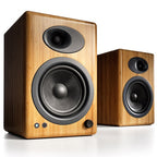 Audioengine A5+ Wireless Bookshelf Speakers with DS2 Speaker Stands (Bamboo)