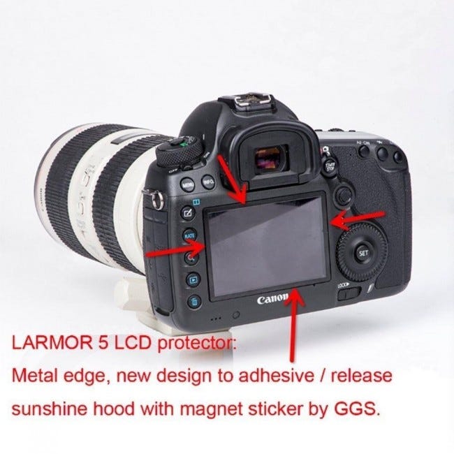 LARMOR - Gen 5 Screen & Hood Glass LCD Protector Nikon D750 & D780