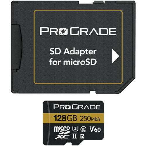 ProGrade Digital 128GB MicroSDXC UHS-II Memory Card w/adapter - 60 ( Gold )