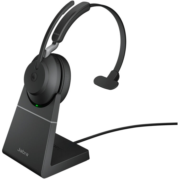 Jabra Evolve2 65 UC USB-A Mono Bluetooth Headset with Stand 