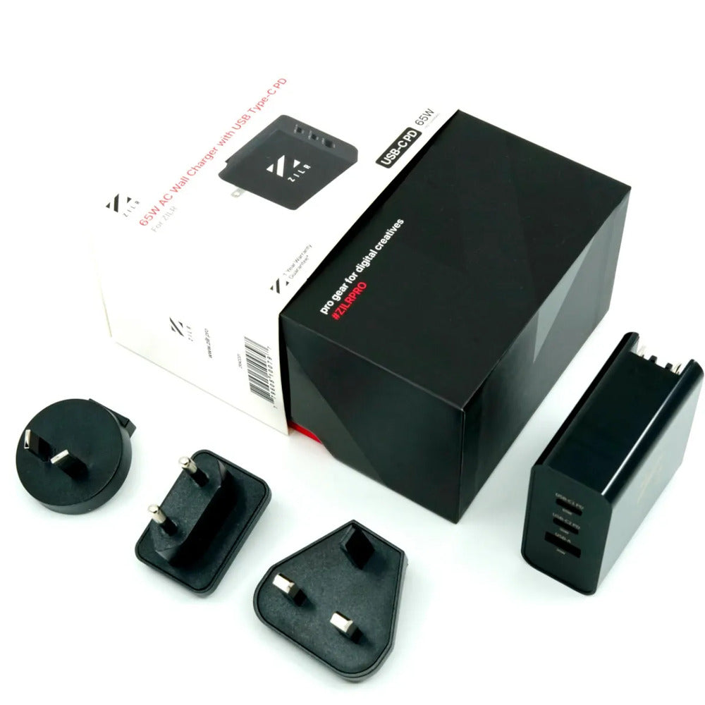 ZILR 65W AC Wall Charger with USB Type-C PD (EOL)