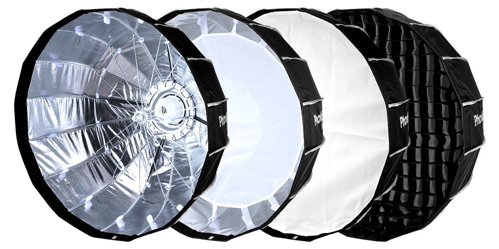 Phottix Softbox QuickFold RAJA 105cm Baffle Diff Grid Bowen S mount