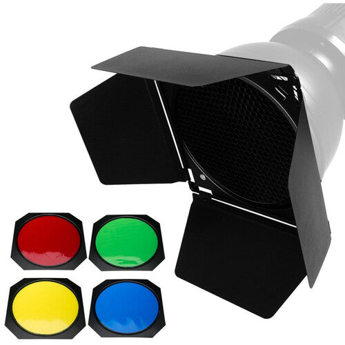 Godox Barndoor With Grid & Colour Filter Set 