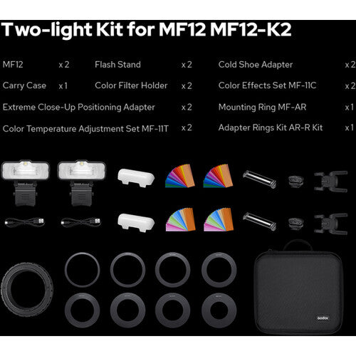  Godox MF12 Macro Flash 2 Light Kit 