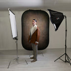 Manfrotto Vintage Reversible Collapsible Background Walnut/Pewter - 1.5x2.1m