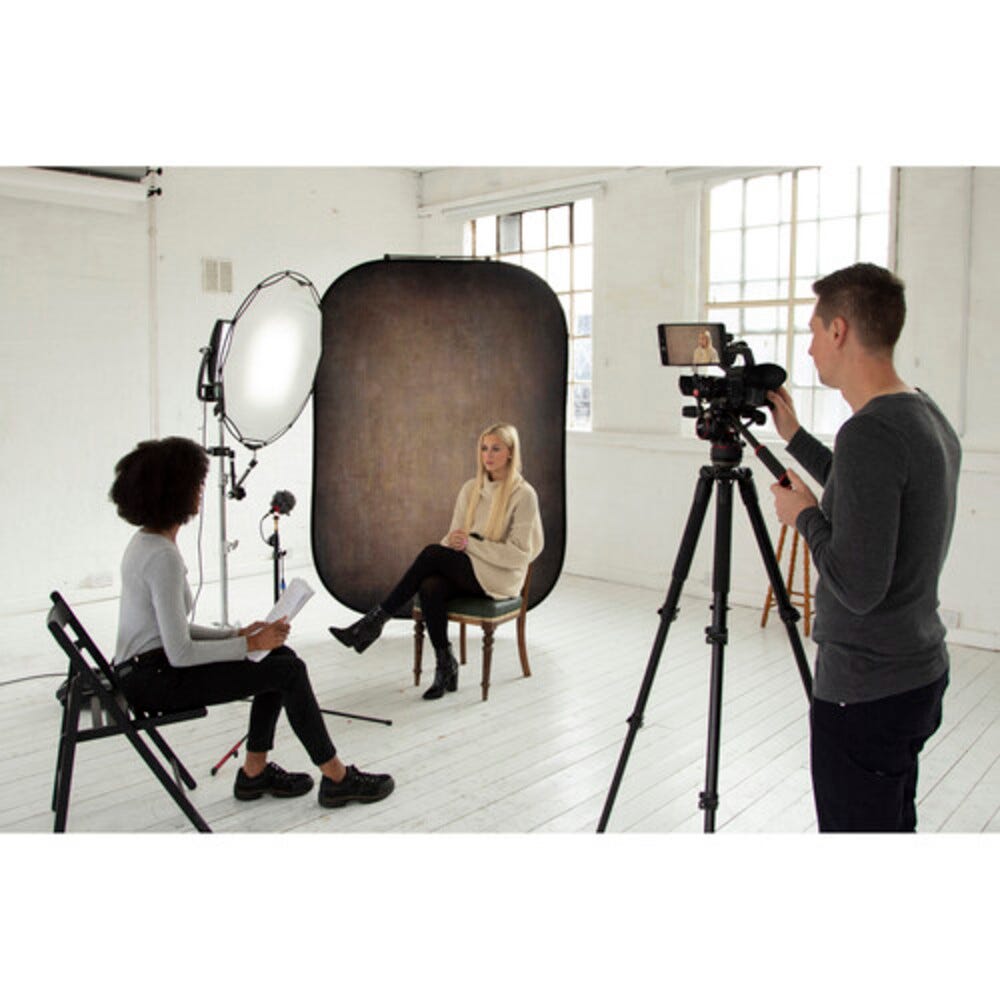 Manfrotto Vintage Reversible Collapsible Background Walnut/Pewter - 1.5x2.1m