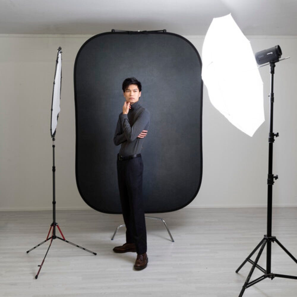 Manfrotto Vintage Reversible Collapsible Background Walnut/Pewter - 1.5x2.1m