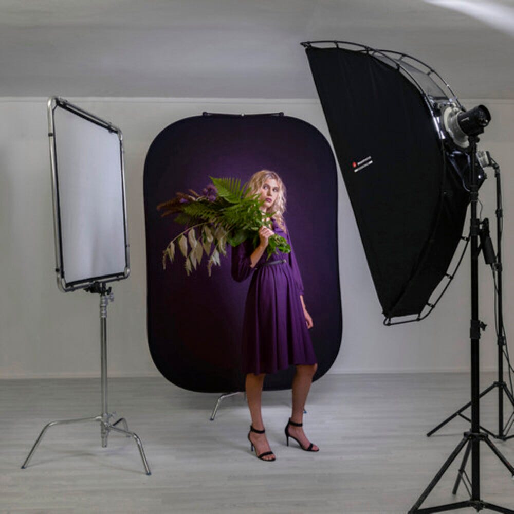 Manfrotto Vintage Collapsible Background Aubergine/Crimson - 1.5x2.1m
