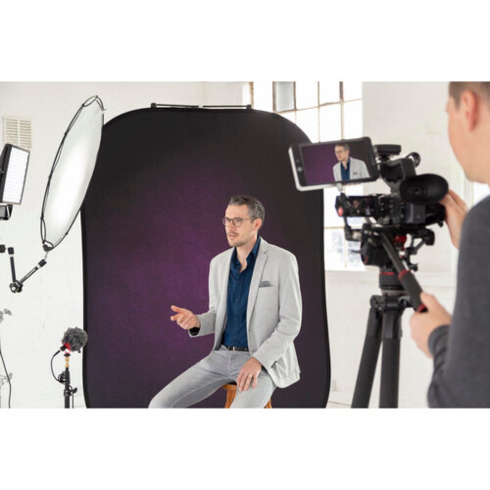 Manfrotto Vintage Collapsible Background Aubergine/Crimson - 1.5x2.1m
