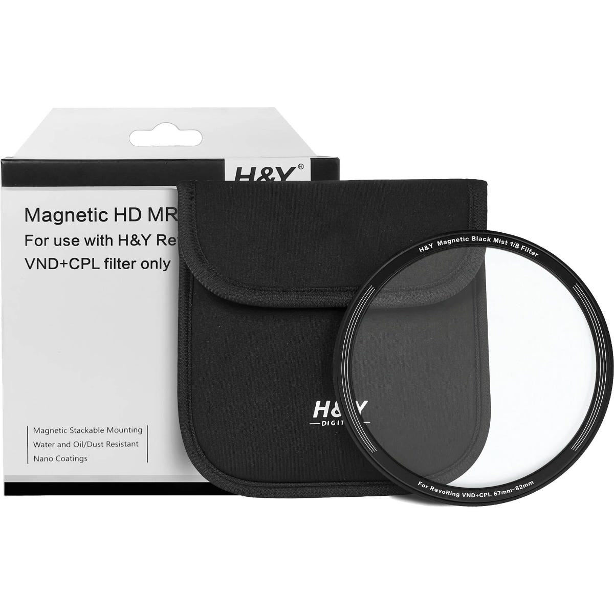 H&Y Black Mist 1/8 Magnetic Clip-on Filter for Revoring VND&CPL (67-82mm)