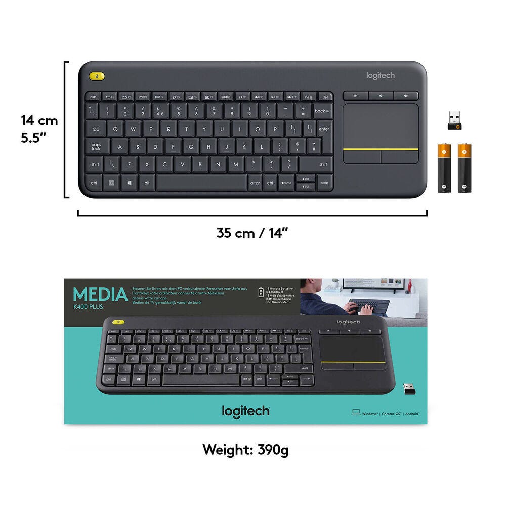 Logitech Wireless Touch Keyboard K400 Plus