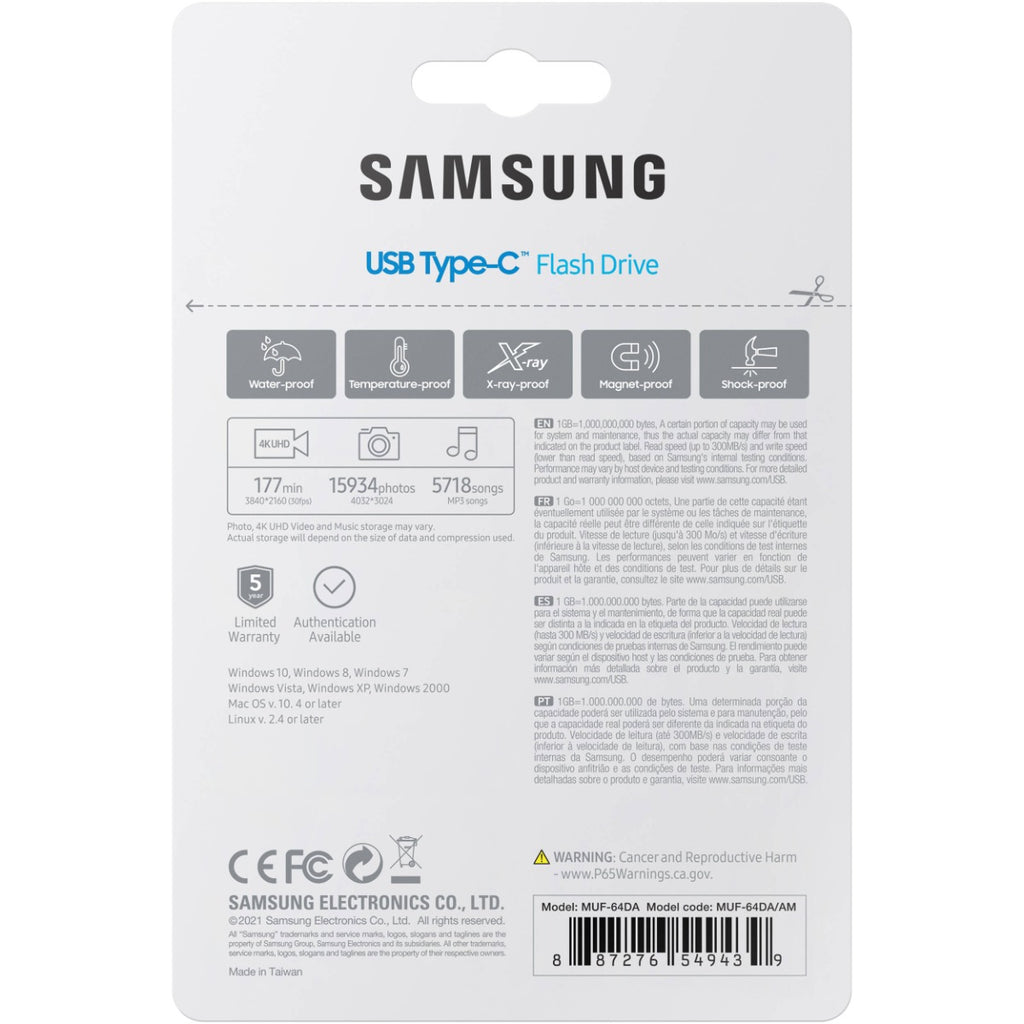 Samsung 64GB USB 3.1 Type-C Flash Drive - Blue