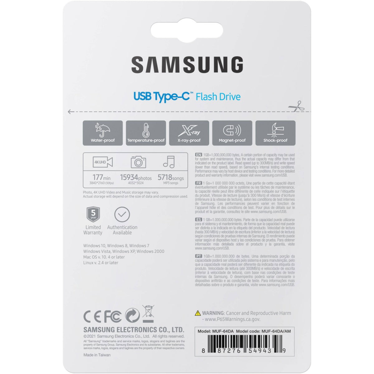 Samsung 64GB USB 3.1 Type-C Flash Drive - Blue