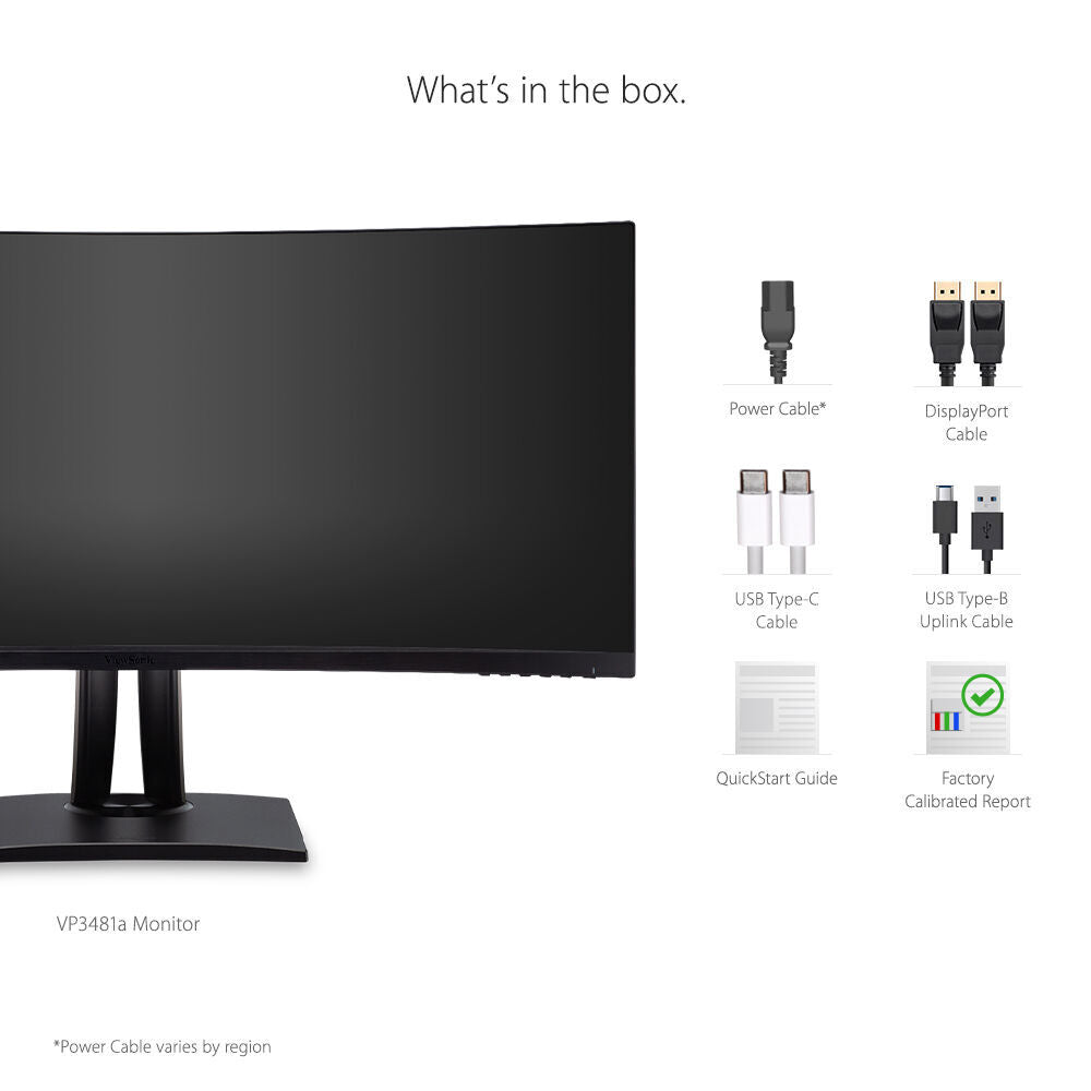 ViewSonic ColorPro VP3481a 34" 100Hz Curved Monitor with USB-C Dock