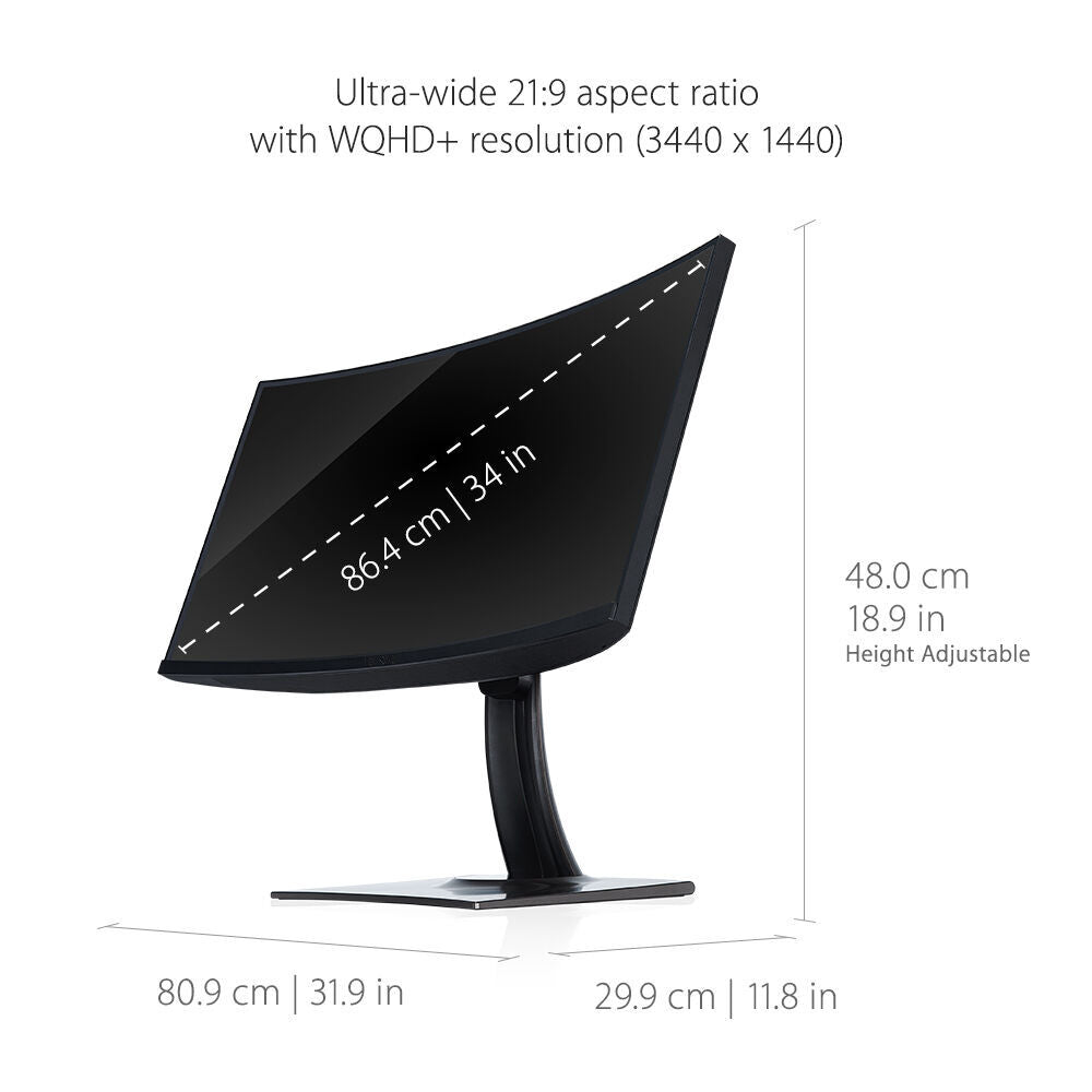 ViewSonic ColorPro VP3481a 34" 100Hz Curved Monitor with USB-C Dock