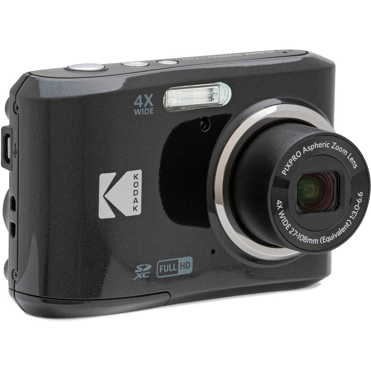 Kodak PIXPRO FZ45 Camera (Black) with Energizer Recharge Charger (4xAA Incl)