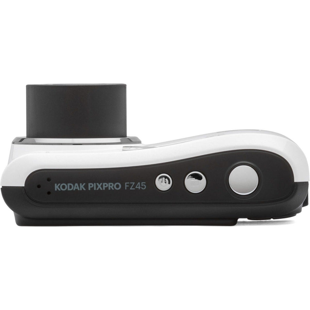 Kodak PIXPRO FZ45 Camera (White) with Energizer Recharge Charger (4xAA Incl)