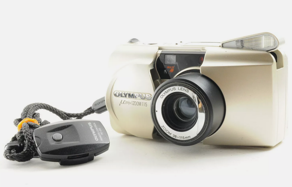 Used Olympus µ mju Zoom 105 Zoom Gold (Point & Shoot 35mm Film Camera) S/N 5766331