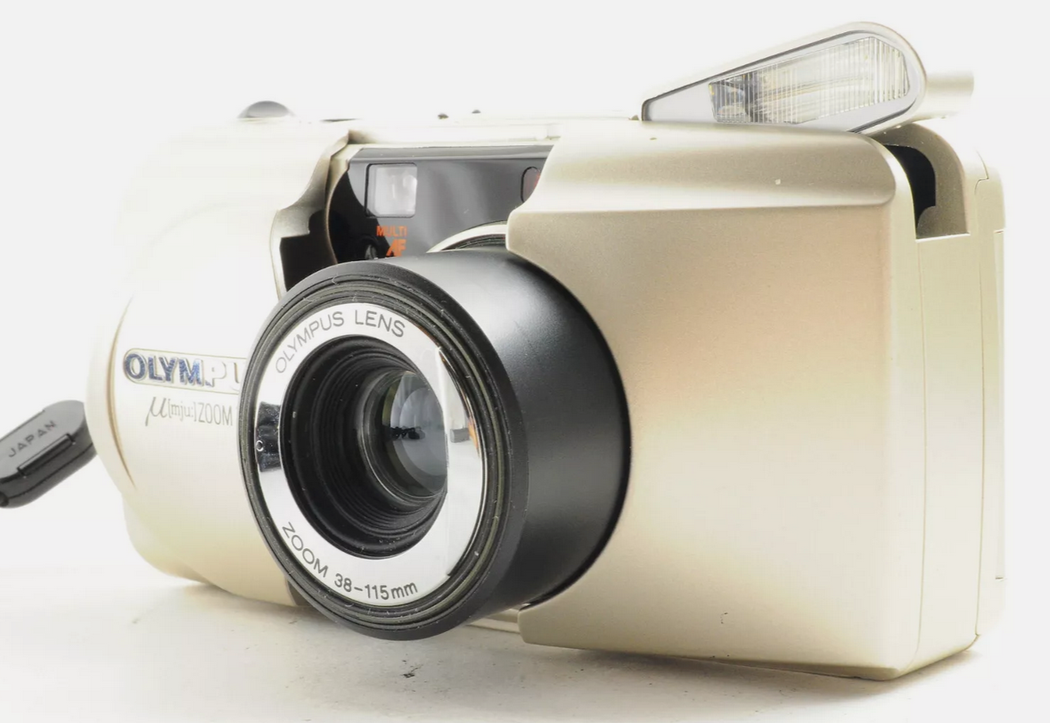 Used Olympus µ mju Zoom 105 Zoom Gold (Point & Shoot 35mm Film Camera) S/N 5766331