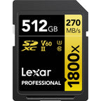 Lexar Professional Gold Series 1800x UHS-II SD Card - 512GB