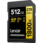 Lexar Professional Gold Series 1800x UHS-II SD Card - 512GB