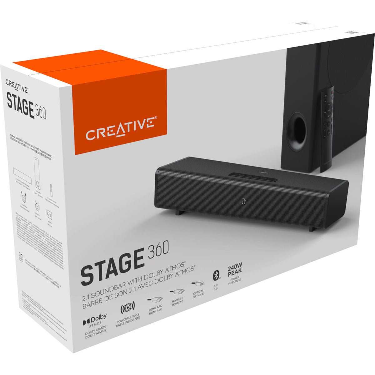Creative Stage 360 2.1 Bluetooth Soundbar with Dolby Atmos