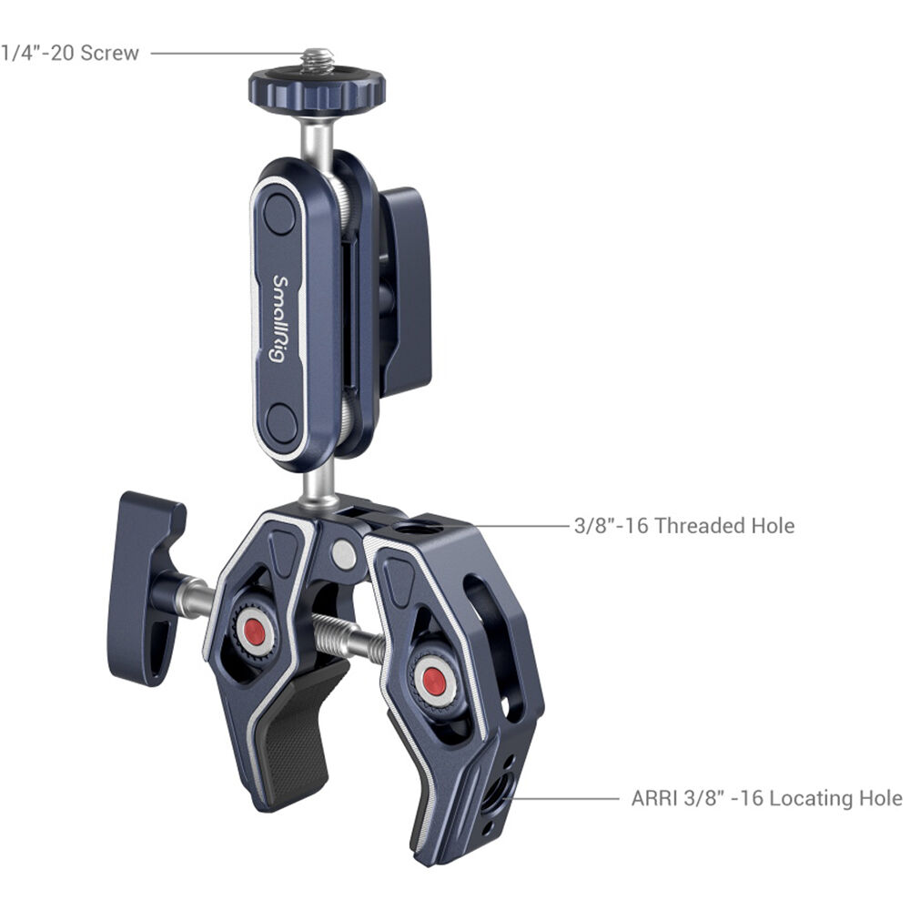 SmallRig Crab-Shaped Clamp with Ballhead Magic Arm 3757B
