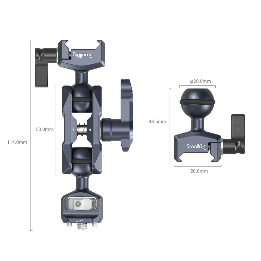 SmallRig Magic Arm with Dual Ball Heads (1/4-20 Screw and NATO Clamp) 3875