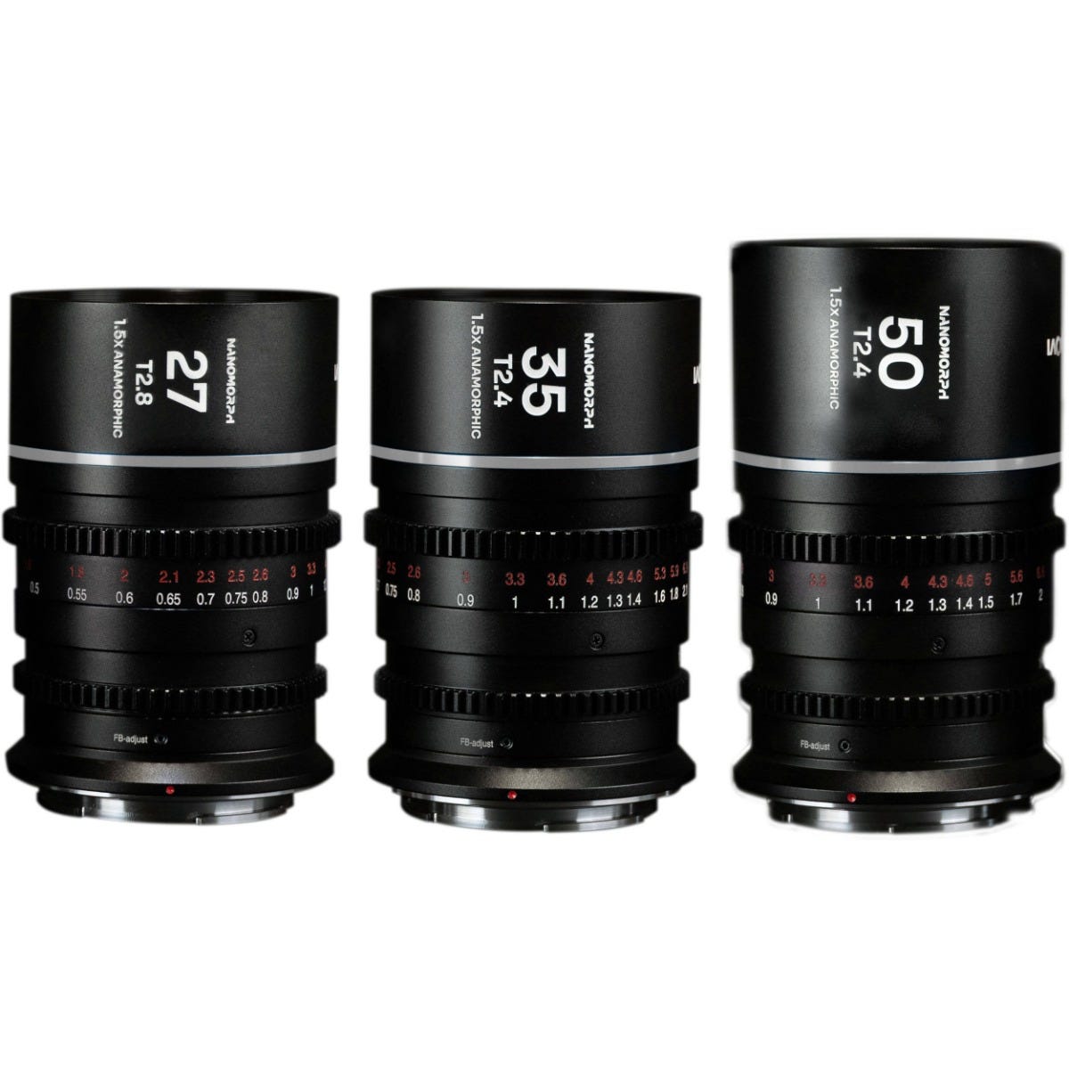  Laowa Nanomorph S35 Prime3 Anamorphic Lens Bundle(27mm, 35mm, 50mm) - Arri PL (SIlver) 