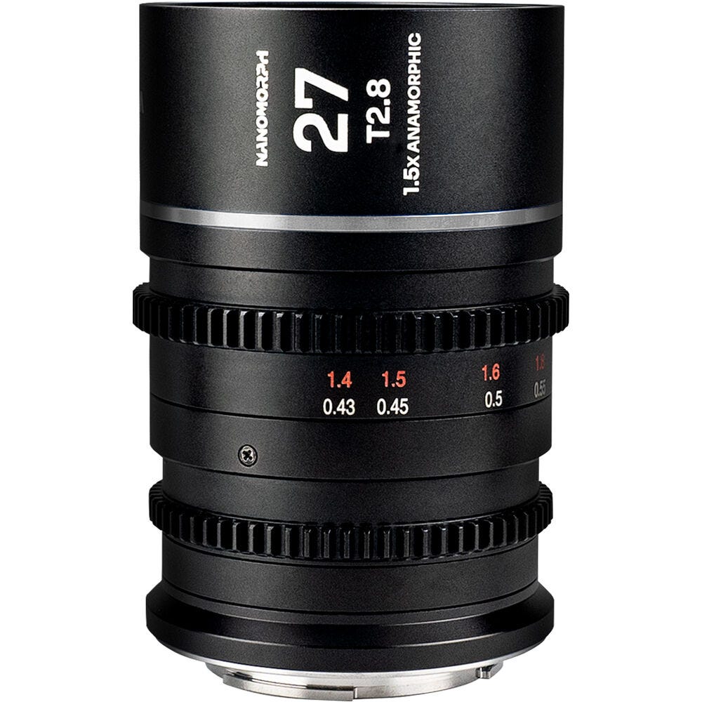 Laowa Nanomorph 27mm T2.8 1.5X S35 Anamorphic Lens - Canon RF Mount (Silver)