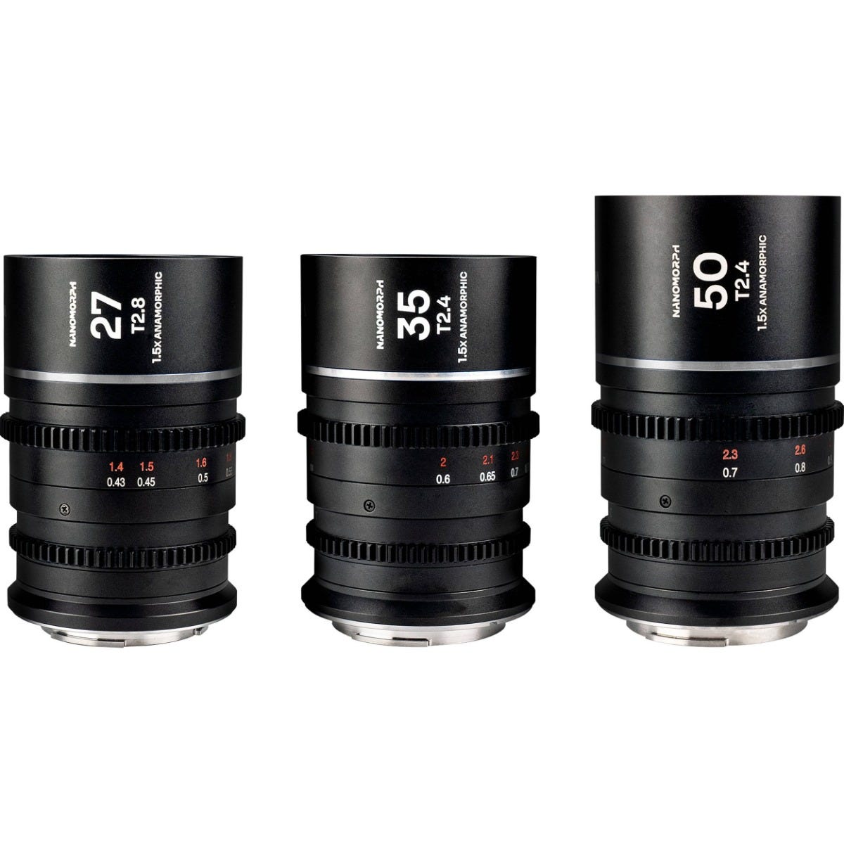 Laowa Nanomorph S35 Prime3 Anamorphic Lens Bundle(27mm, 35mm, 50mm) - Sony E Mount (Silver)
