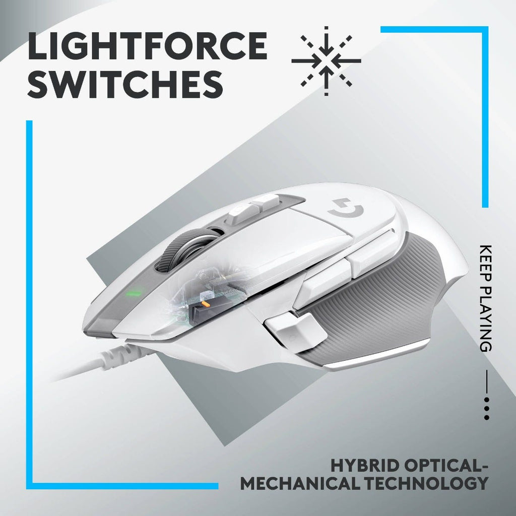 Logitech G502 X Optical Wired Gaming Mouse (White)