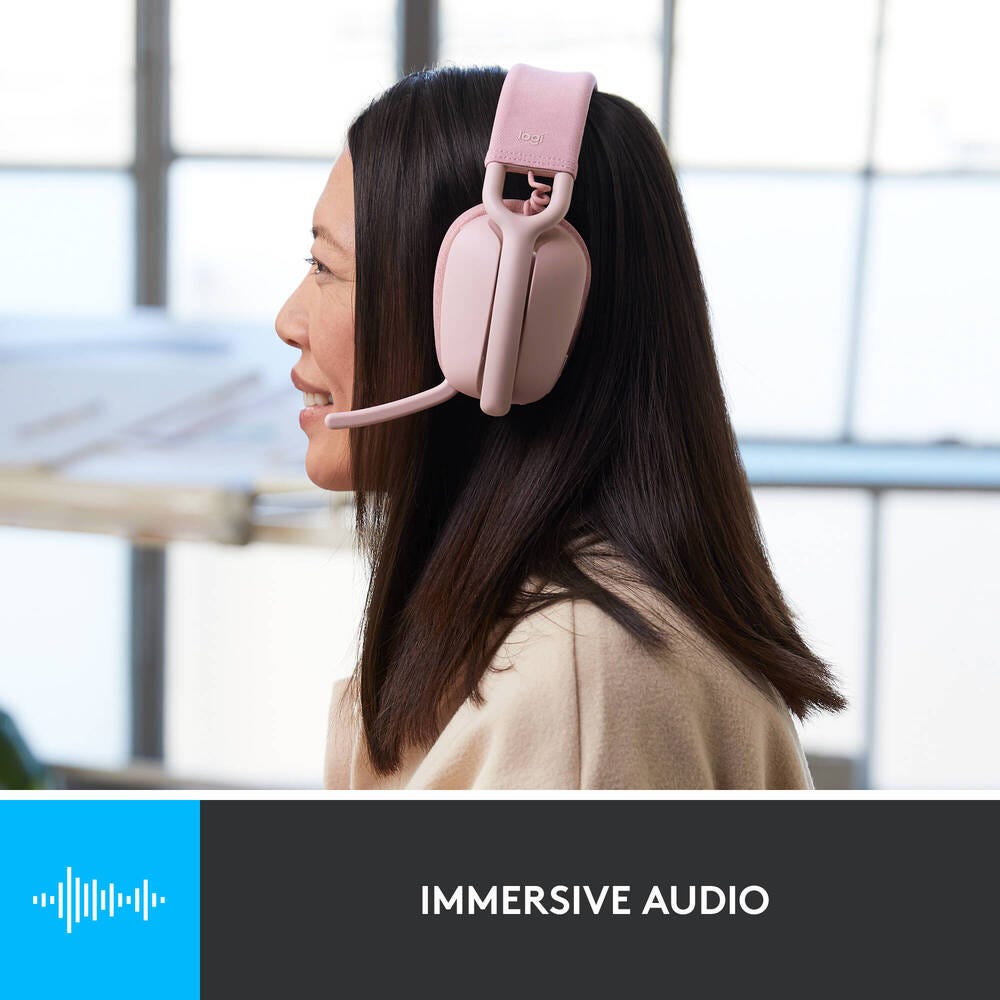 Logitech Zone Vibe 100 Wireless Headset (Rose)
