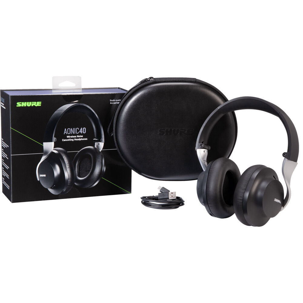 Open Box  Shure AONIC 40 Wireless Active Noise Cancel Over-Ear Headphones Black