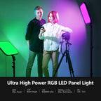 NEEWER RGB168 Diffused LED Video Light with Light Stand - 2 Pack