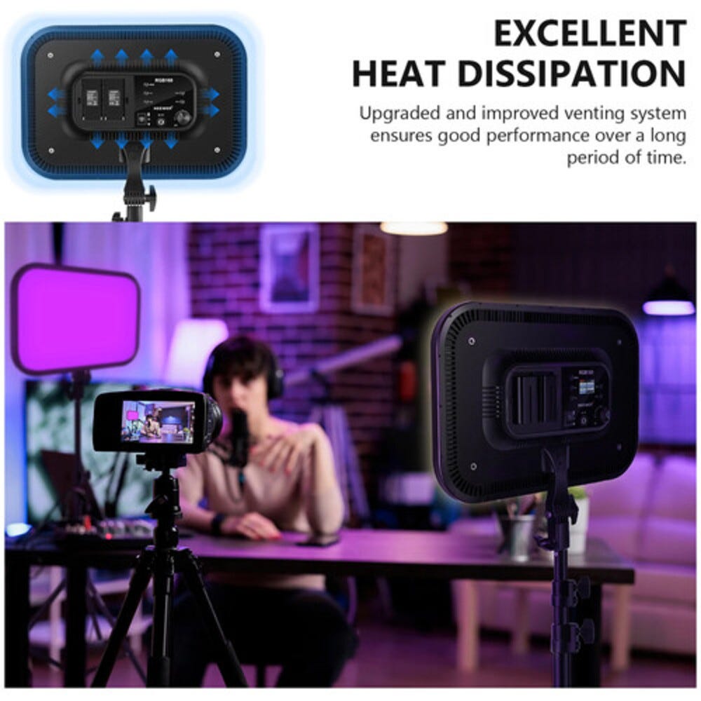 NEEWER RGB168 Diffused LED Video Light with Light Stand - 2 Pack
