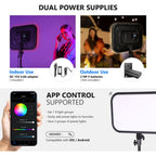 NEEWER RGB168 Diffused LED Video Light with Light Stand - 2 Pack